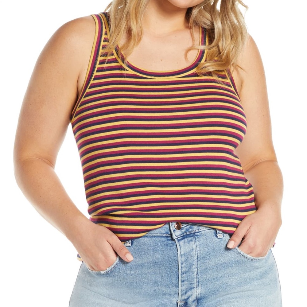 NWOT Caslon // ribbed stripped tank top